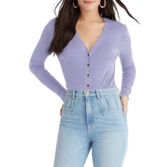 Favorite Daughter Lavender Ribbed Bodysuit - Picture 1 of 12